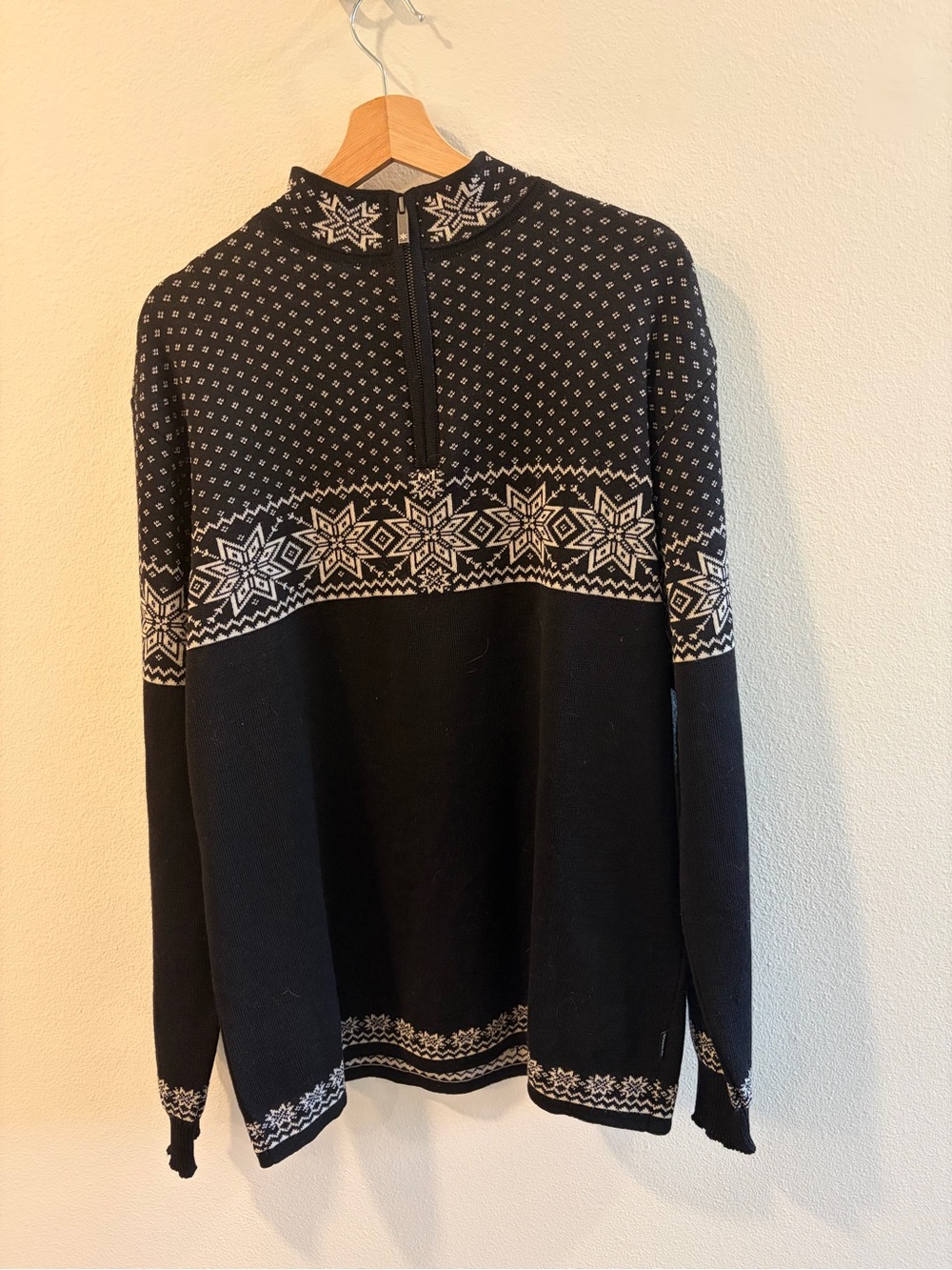 Men's Black Nordic Half-Zip Sweater